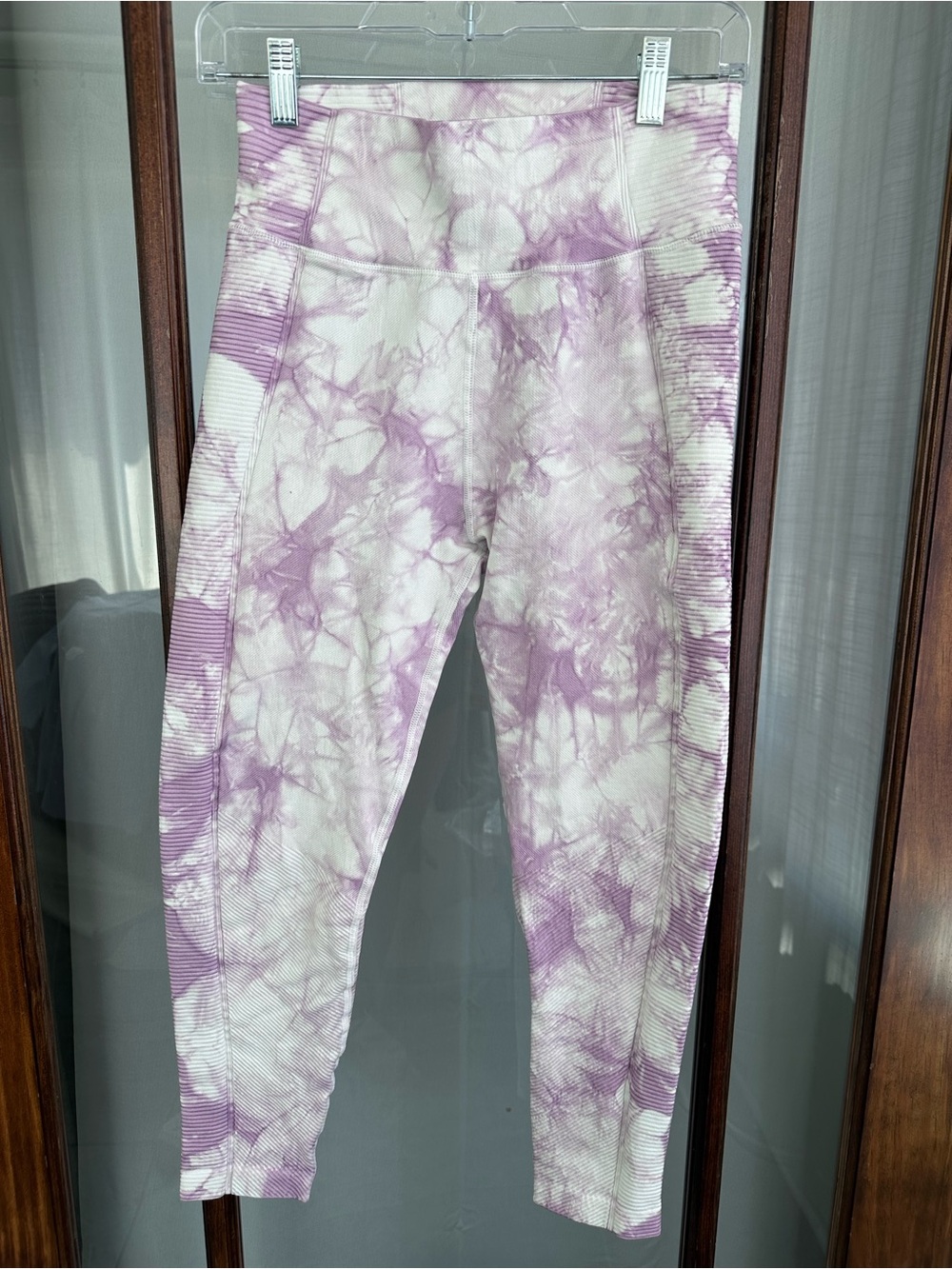 Offline‎ by Aerie Leggings Womens M/M Lavender White Tie Dye Pockets Activewear